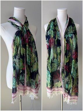 J. Jill Tropical Dark Seaside Lightweight Scarf
